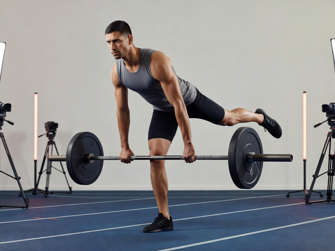 Athlete performing a controlled movement suitable for motion analysis